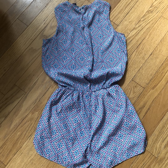 Gap Sleeveless Romper Geometric Shorts Purple/White/Blue - Small Tall (ST) - Picture 12 of 13